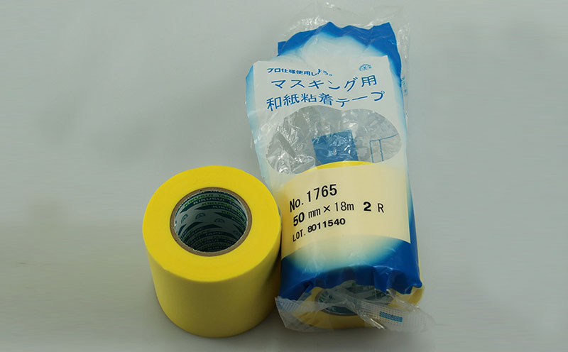 原裝進口日本菊水黃色汽車噴漆遮蔽膠帶,柔軟服帖和紙基材,橡膠膠層,撕除無殘膠